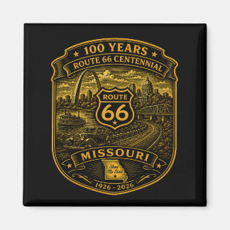 Guld Route 66 Missouri Centennial 100 År Magnet
