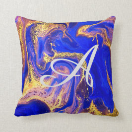 guld, royal blått,marmor,naturlig,snurrande,sten,m kudde