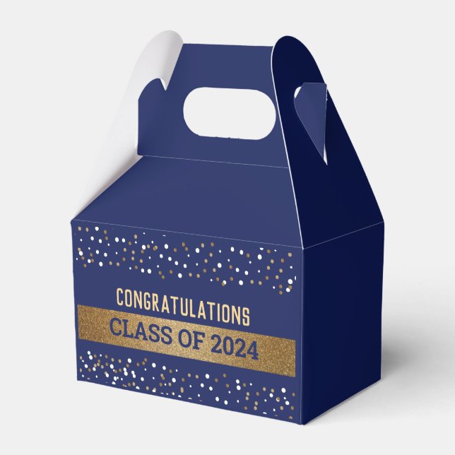 Guld Royal blue Student, klass 2023 Presentaskar (Framsidan Sidan)