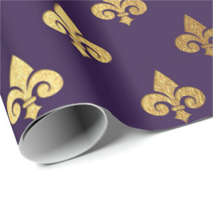 Guld- Royal Fior De Lise Smycka heraldisk Presentpapper