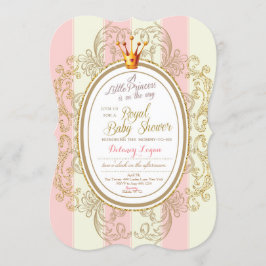  Guld Royal Princess Baby Shower-inbjudan Inbjudningar