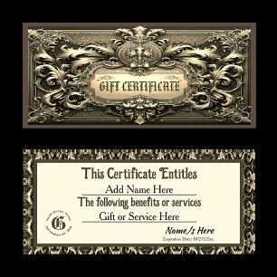Guld royalty Gift-certifikat
