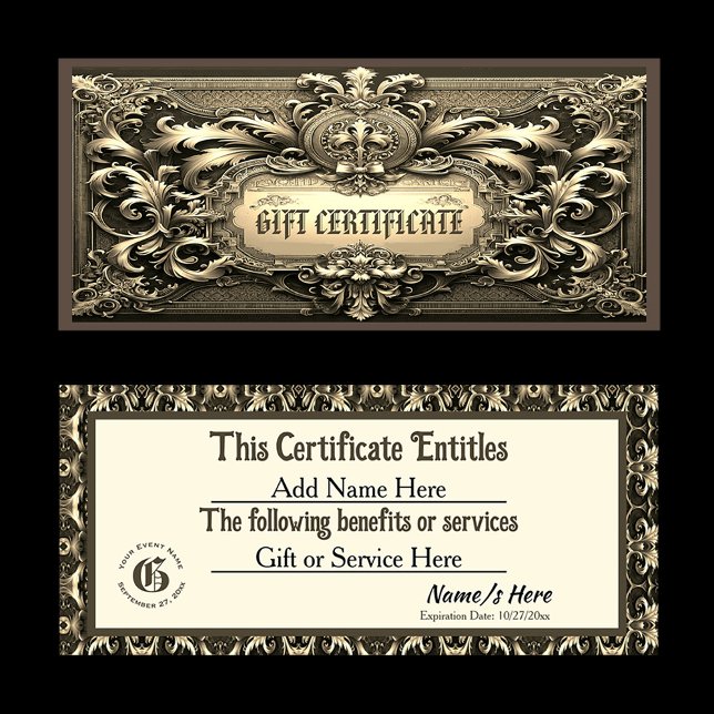 Guld royalty Gift-certifikat (Gold Gift Certificate)