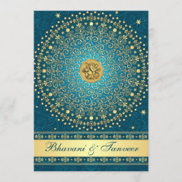 Guld- rullor för hinduisk Ganesh kricka som gifta Inbjudningar