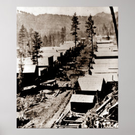Guld Rush Deadwood South Dakota 1876 Sepia Poster