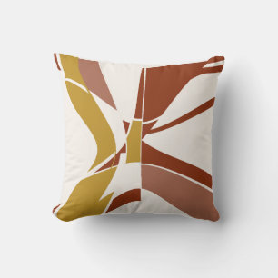 Guld Rust Beige Mauve White Modern Art Abstrakt Kudde