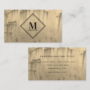 Guld Rust Metallic Struktur Monogram Initial Visitkort