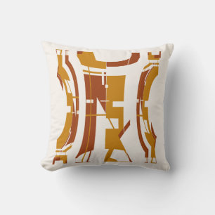 Guld Rust på frånvita stamkonsmönster Abstract Des Kudde
