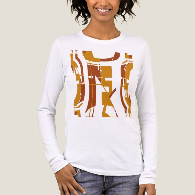 Guld Rust Southwest-inspirated Tribal Art Abstrakt T Shirt (Framsida)