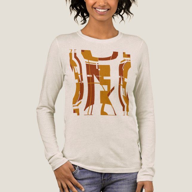 Guld Rust Southwest-inspirated Tribal Art Abstrakt T Shirt (Framsida)