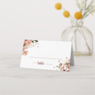 Guld Rustic Blommigt Calligraphy Bröllop Placeringskort