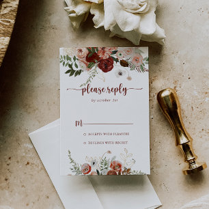 Guld Rustic Blommigt Calligraphy OSA Kort