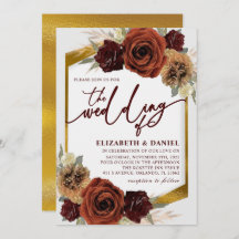 Guld Rustic Blommigt Pampas Grass Bröllop