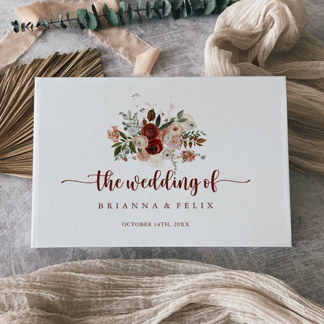 Guld Rustic Colorful Blommigt Bröllop Gästböcker (Skapare uppladdad)