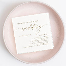 Guld Rustic Elegant bröllop Roligt Facts Napkins