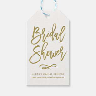 Guld Rustic Hand Lettering Möhippa Gift Märkre Presentetikett