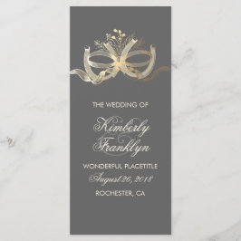 Guld Rustic Land Horseshoes Bröllopsprogram Program