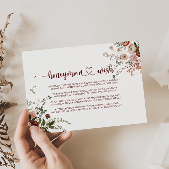 Guld Rustik Färgrik Blommig Bröllopshälsning  Tilläggskort (Skapare uppladdad)