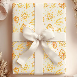 Guld Rustik Tallkotte Jul Christmas Presentpapper