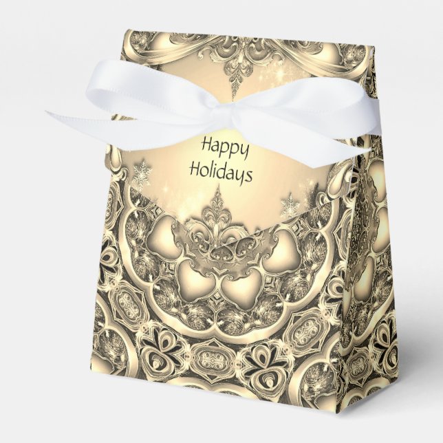 Guld-ruta för dekorativ Helgdag Presentaskar (Framsidan Sidan)