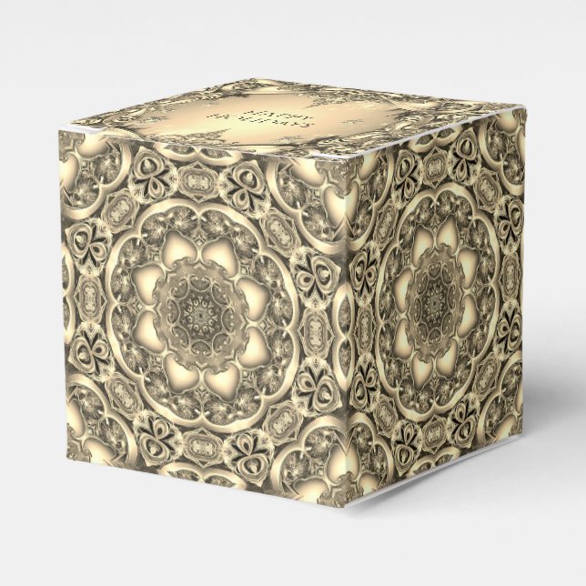 Guld-ruta för dekorativ Helgdag Presentaskar (Framsidan Sidan)