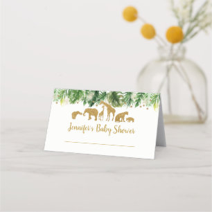 Guld Safari Animal Baby Shower Placeringskort