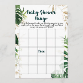 Guld Safari Baby Shower Bingo Game Inbjudningar