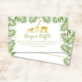 Guld Safari Baby Shower Diaper Raffle Biljett