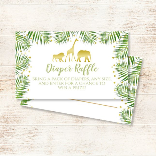 Guld Safari Baby Shower Diaper Raffle Biljett (Skapare uppladdad)