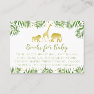 Guld Safari Baby Shower Hämta Bok för Baby-kort Placeringskort