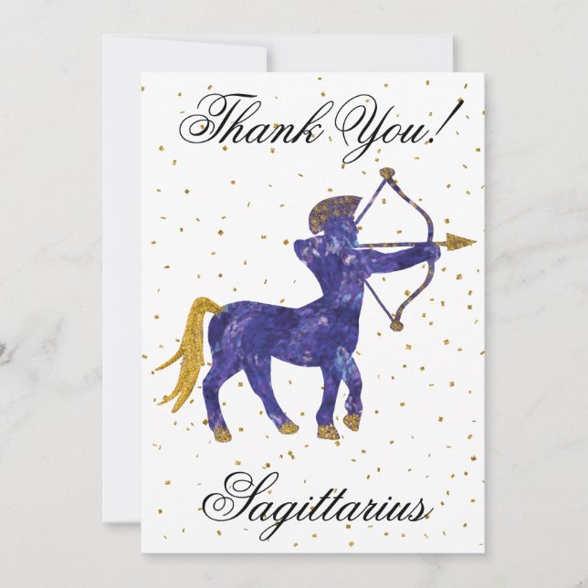 Guld Sagittarius 1st Birthday Big Photo Tack (Framsida)