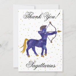 Guld Sagittarius 1st Birthday Big Photo Tack Kort
