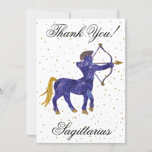 Guld Sagittarius 1st Birthday Big Photo Tack Kort