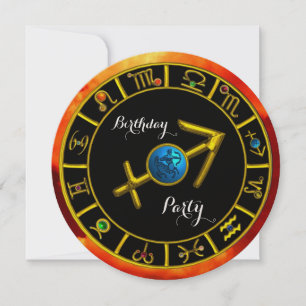 GULD SAGITTARIUS JEWEL,ZODIAC BIRTHDAY SIGNS,Black Meddelande