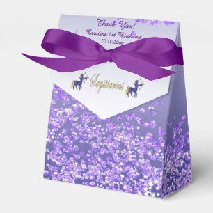 Guld Sagittarius & Lila Glitter födelsedag Presentaskar