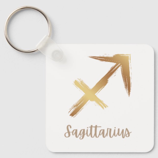 Guld Sagittarius Symbol sålde rext Nyckelring (Framsida)