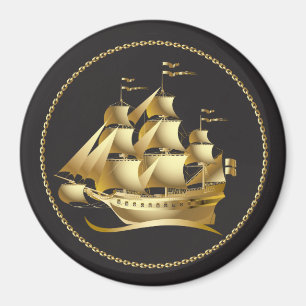 Guld Sailboat Nautical Magnet