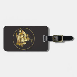 Guld Sailboat Nautical Personlig Bagagebricka