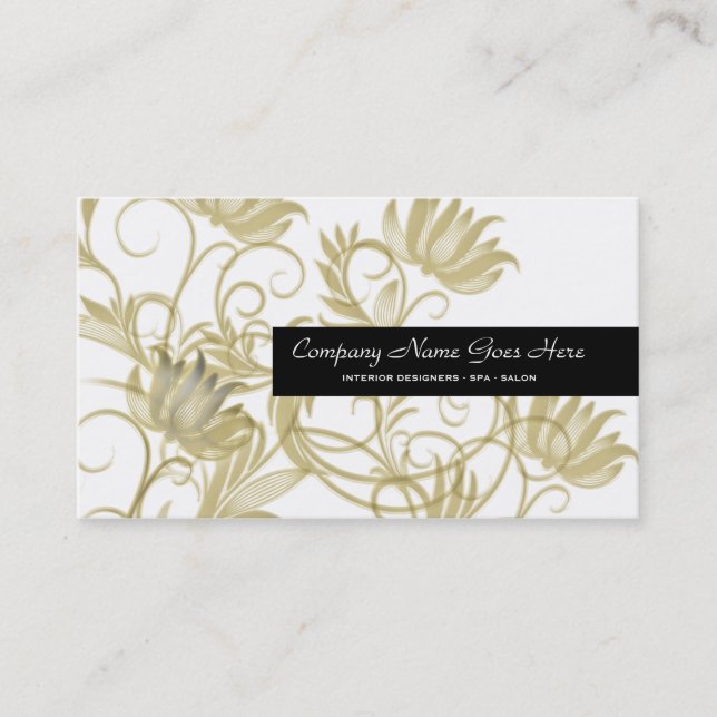 Guld- salongbrunnsortsvart visitkort (Framsida)