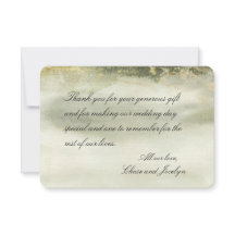 Guld & Salvia Akvarellvåg Kalligrafi Tack