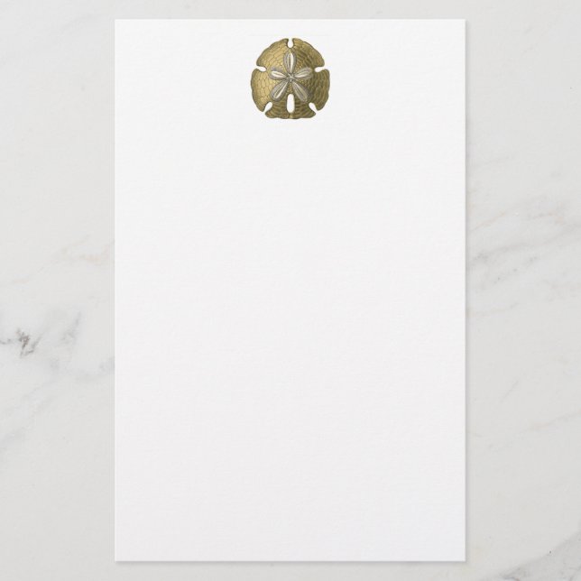 Guld Sand Dollar Stationery Brevpapper (Framsida)