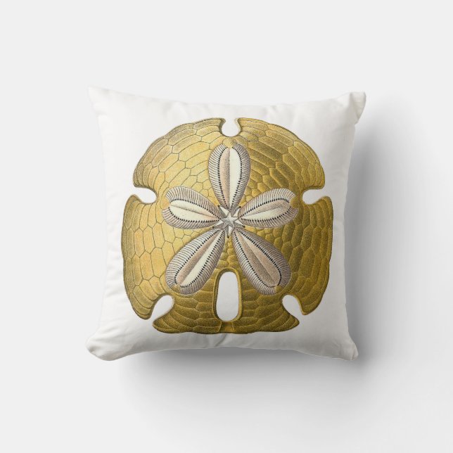 Guld- Sanddollar på vitkastkudden Kudde (Framsida)