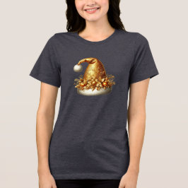 Guld Santa Hat Helgdag Women's T-Shirt