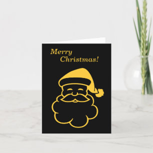 guld Santa på svart grafisk design, julmas Helgkort