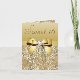 Guld-saquiner, Bow & Diamond Sweet 16 Inbjudan
