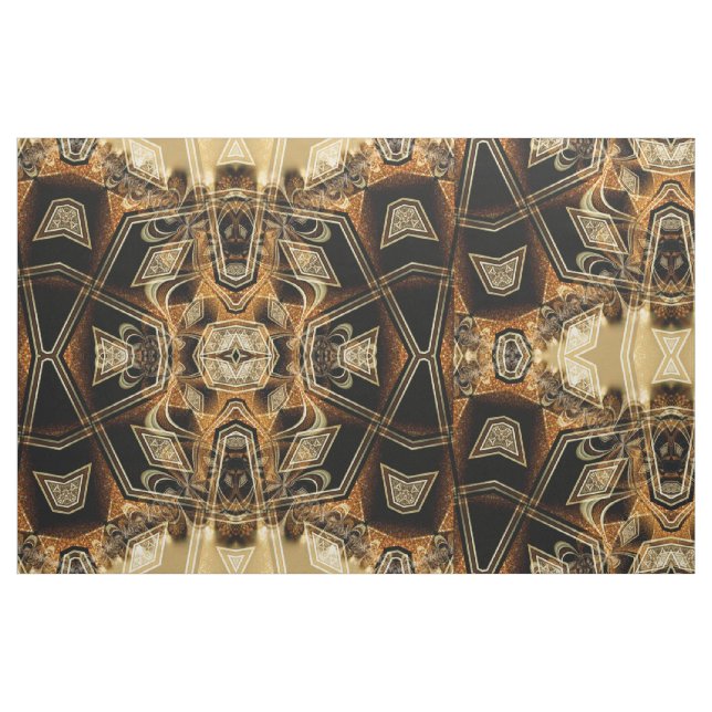 Guld Satin Snöre Geometric Mönster Fabric Tyg (Fat Quarter)