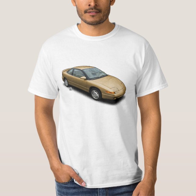Guld Saturn 1991 SC2 på vitT-tröja Tee Shirt (Framsida)