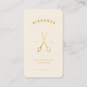 Guld-sax Hairstylist Minimalistisk QR-kod Visitkort