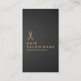 Guld Saxare Hair Stylist Svart övertoning, Lodrä Visitkort