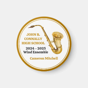 Guld Saxophone Player Personlig Band Magnet